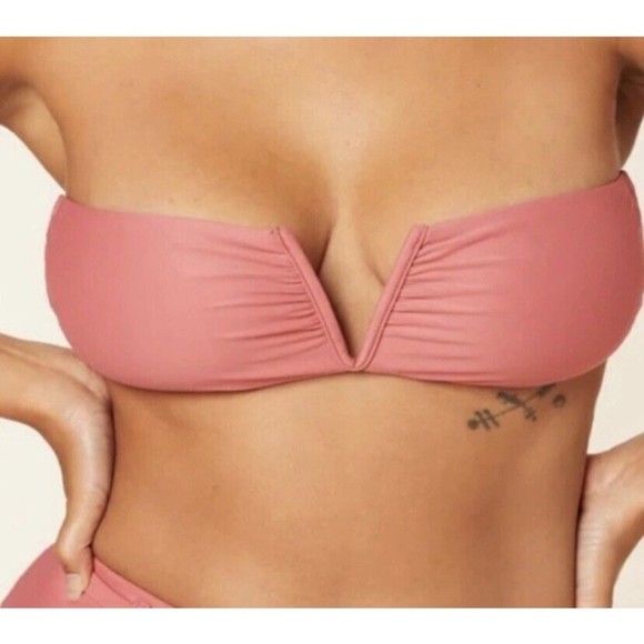 Andie Swim The Scala Bikini Top Strapless Punch Size Medium M NWT - Picture 1 of 8